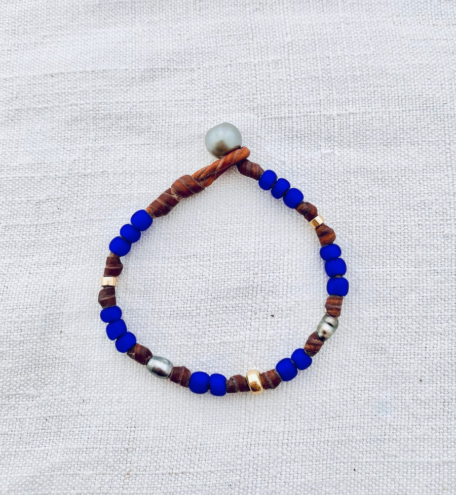 Blue bead bracelet TML1872