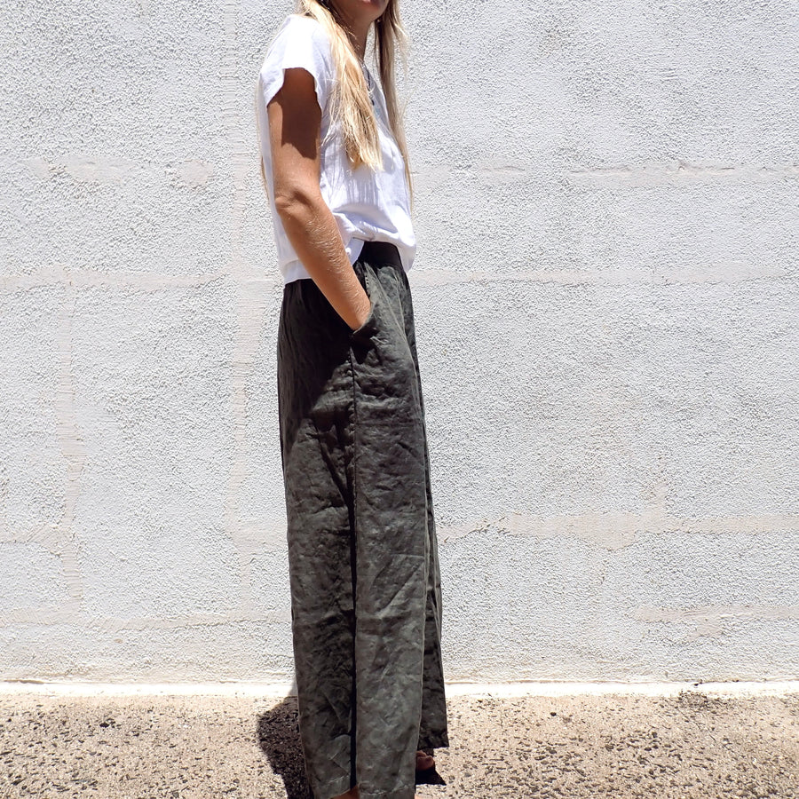 Wendy Linen Pant - Olive