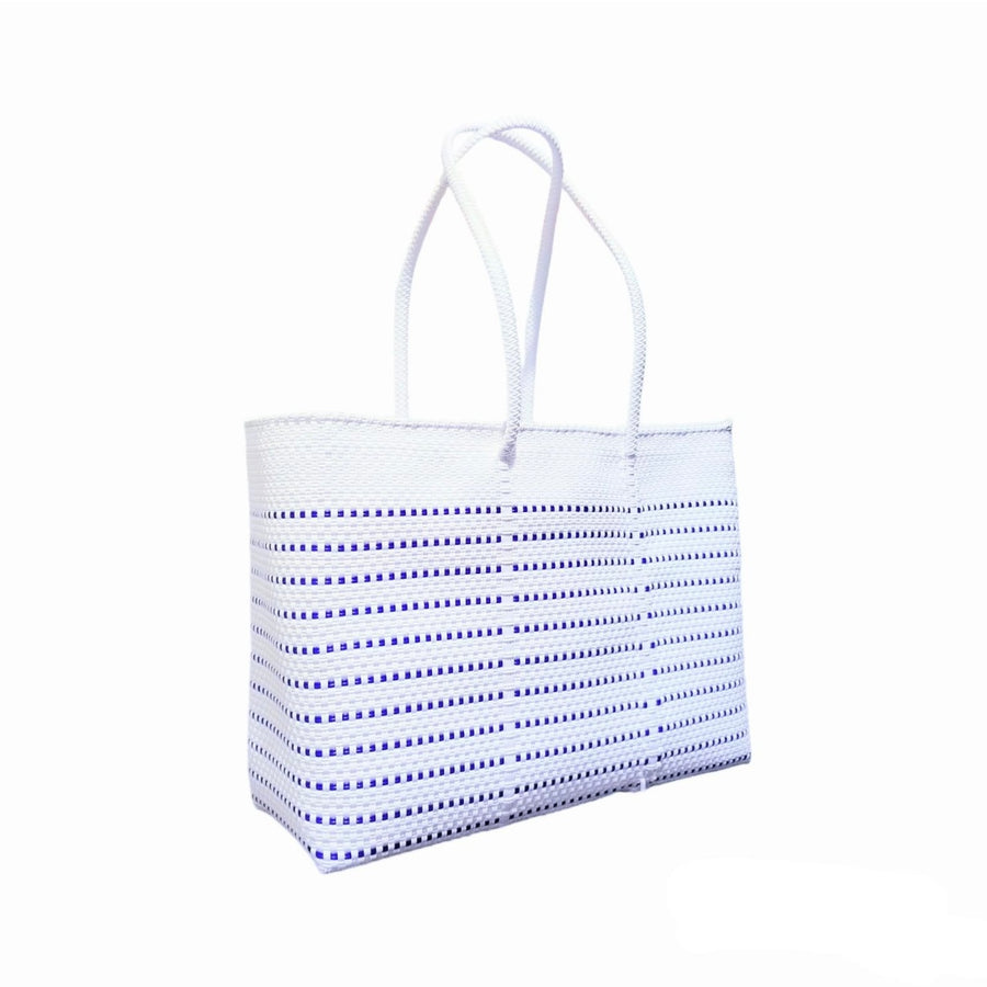 Mercado bag - thin blue/ white stripe