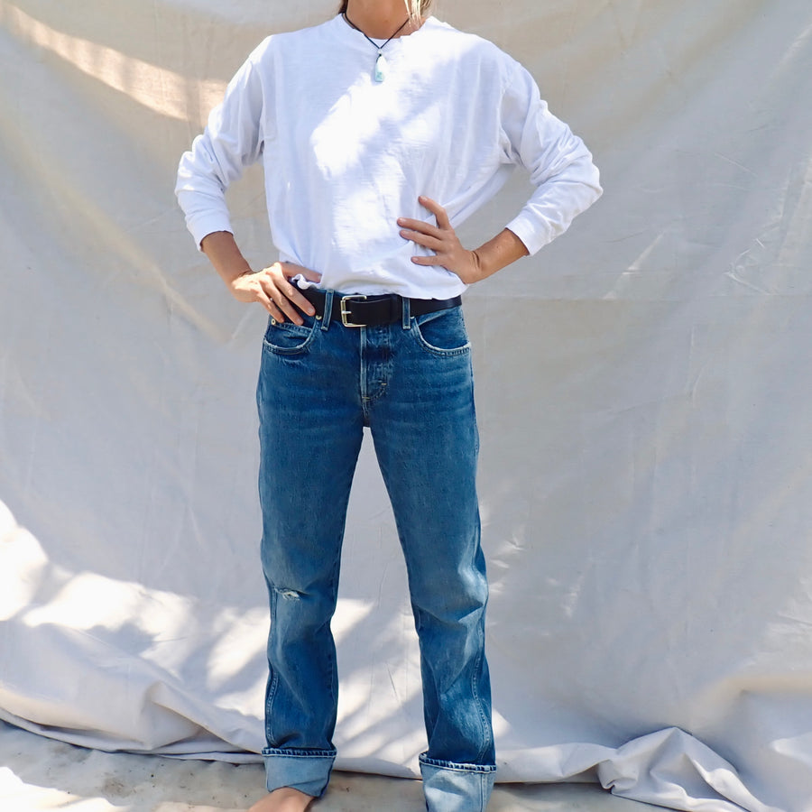 Long Sleeve Boxy Tee - Salt