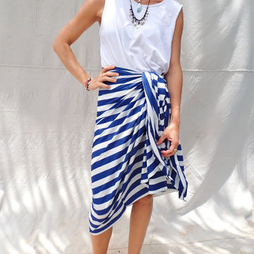 Sarong - Blue Wide Stripe