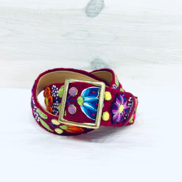 Flower Slide Belt - Red