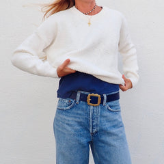 Pull On Sweater - Creme