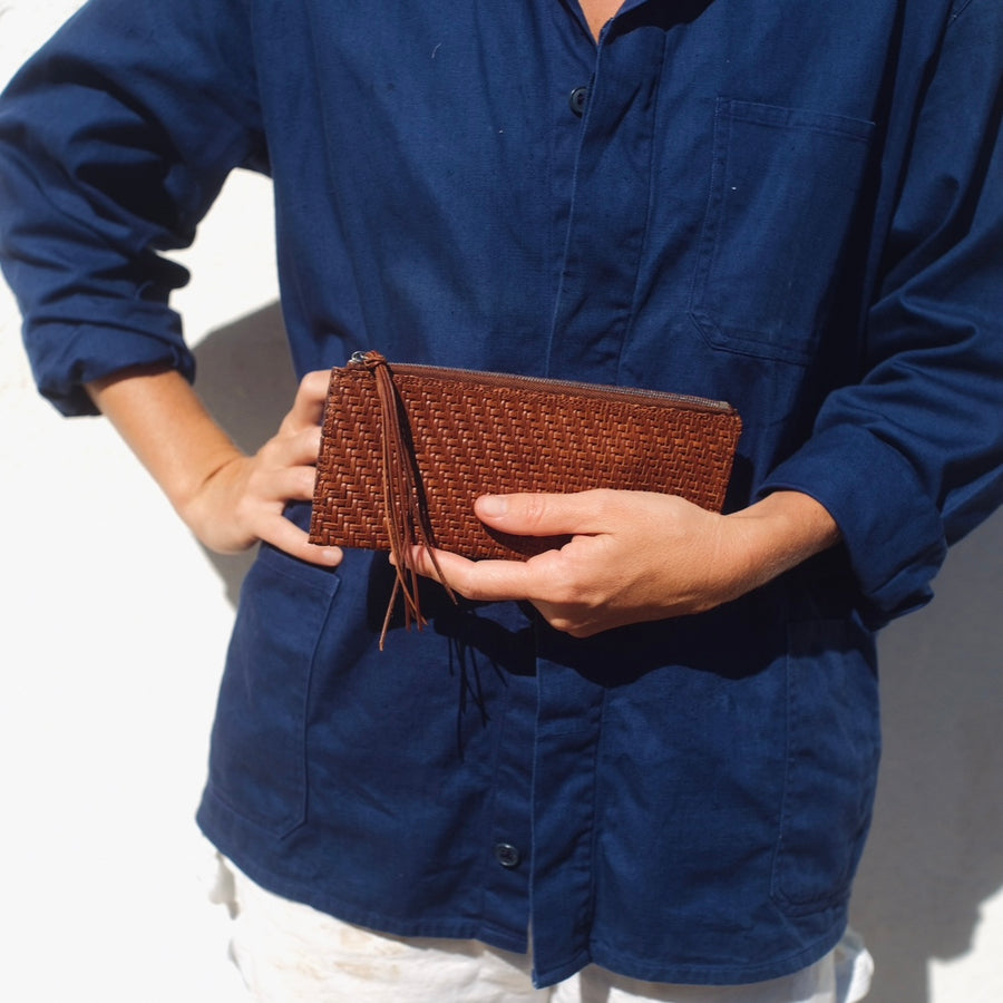 Woven Wallet - Rectangle Brown