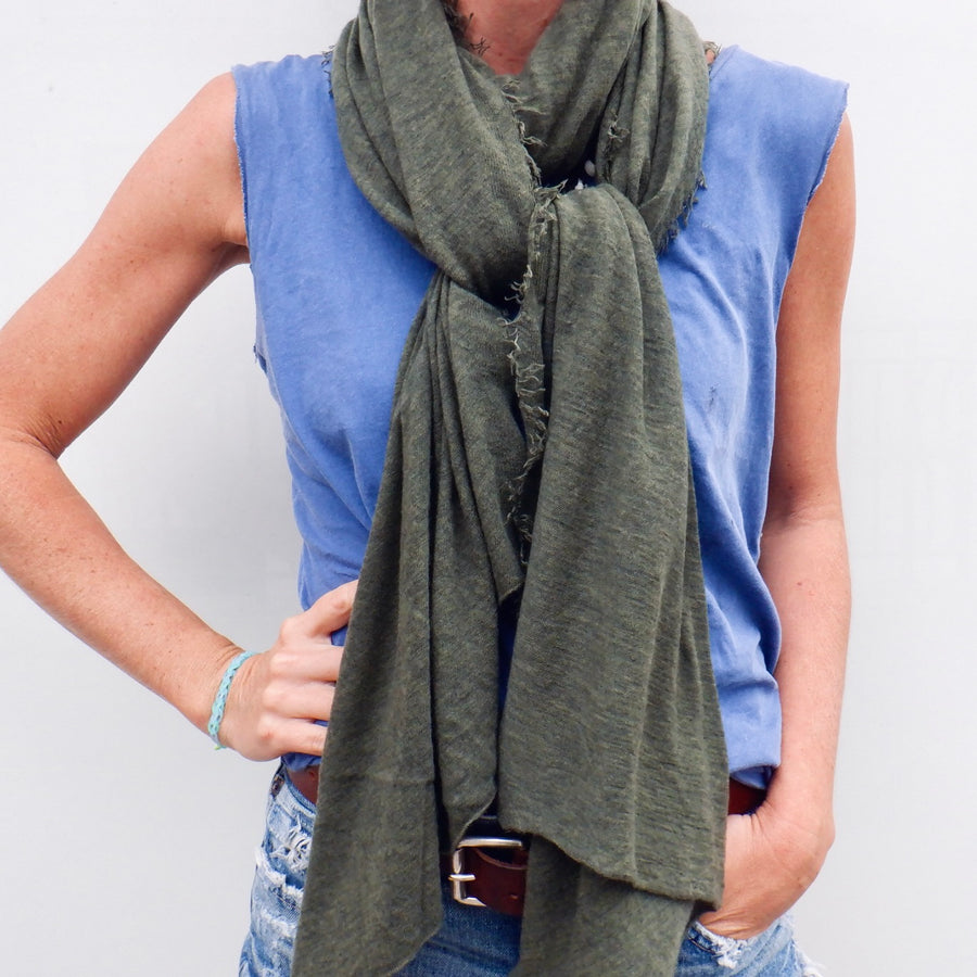 Cashmere Scarf - Military