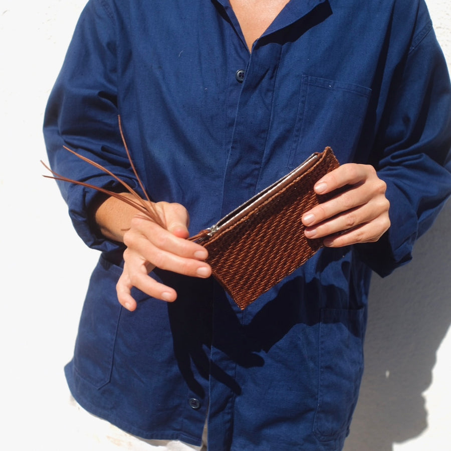 Woven Wallet - Square(ish!) Brown