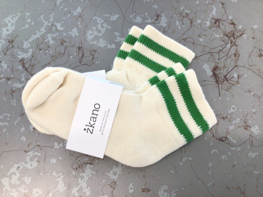 Retro Stripe Ankle Socks - Kelly
