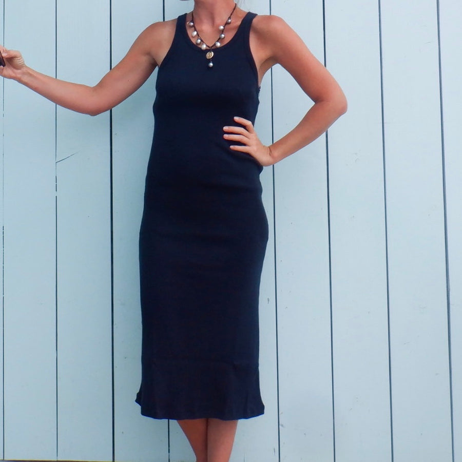 Rib Tank Dress - Black