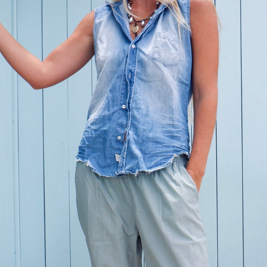 Organic Poplin Pant - Mint