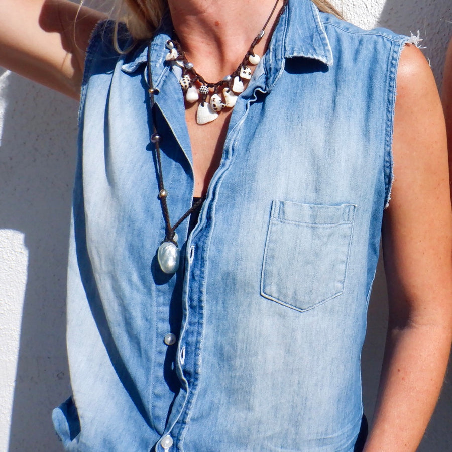 Sleeveless Denim Shirt