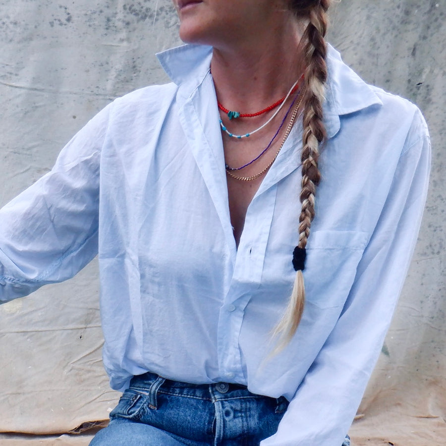Relaxed Button Up - Blue
