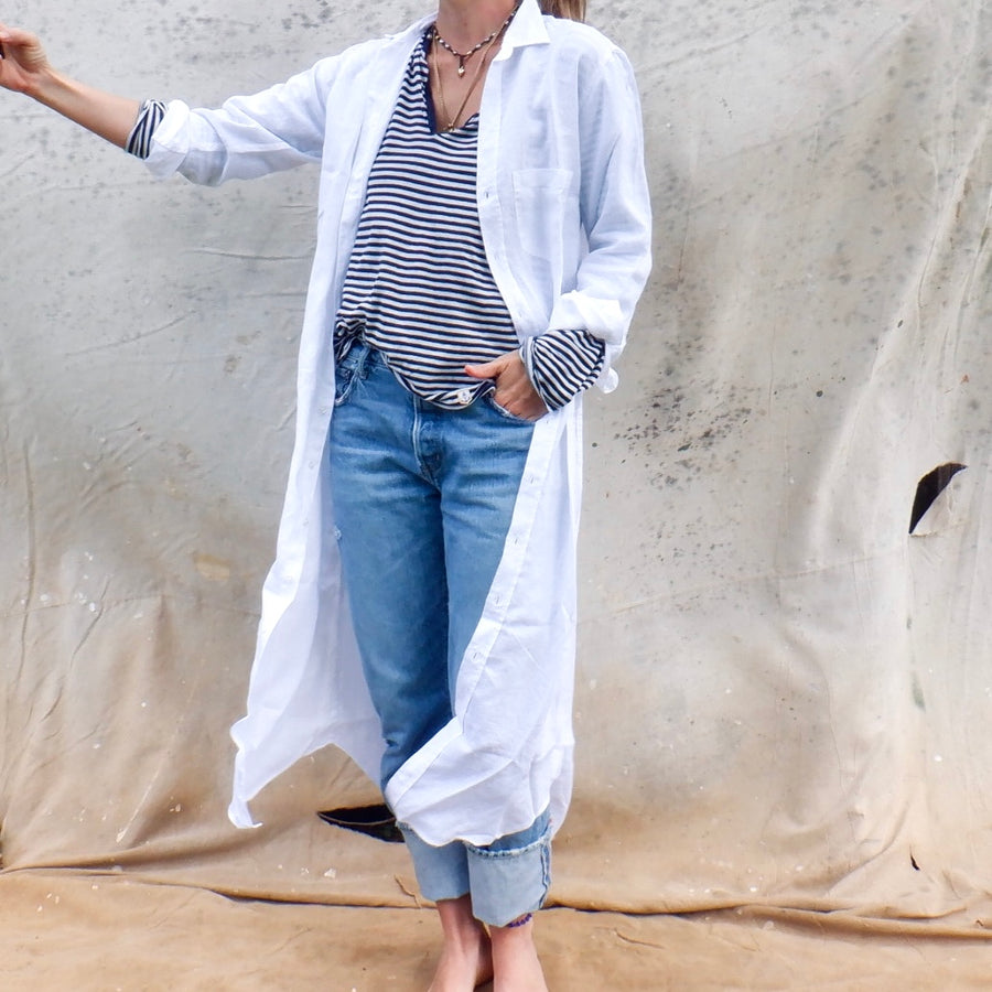 Rory Woven Long Dress - White