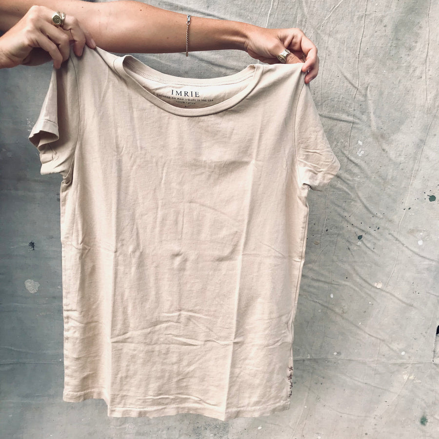 Organic Scoop Neck Tee - Sand