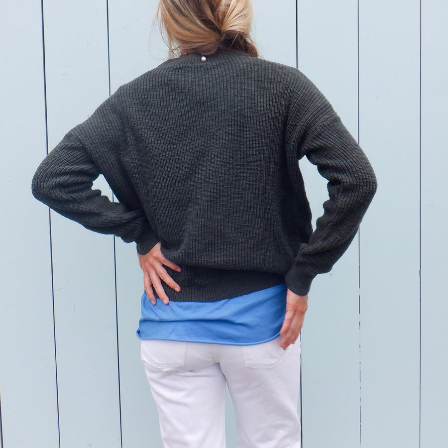 Pull On Sweater - Olive