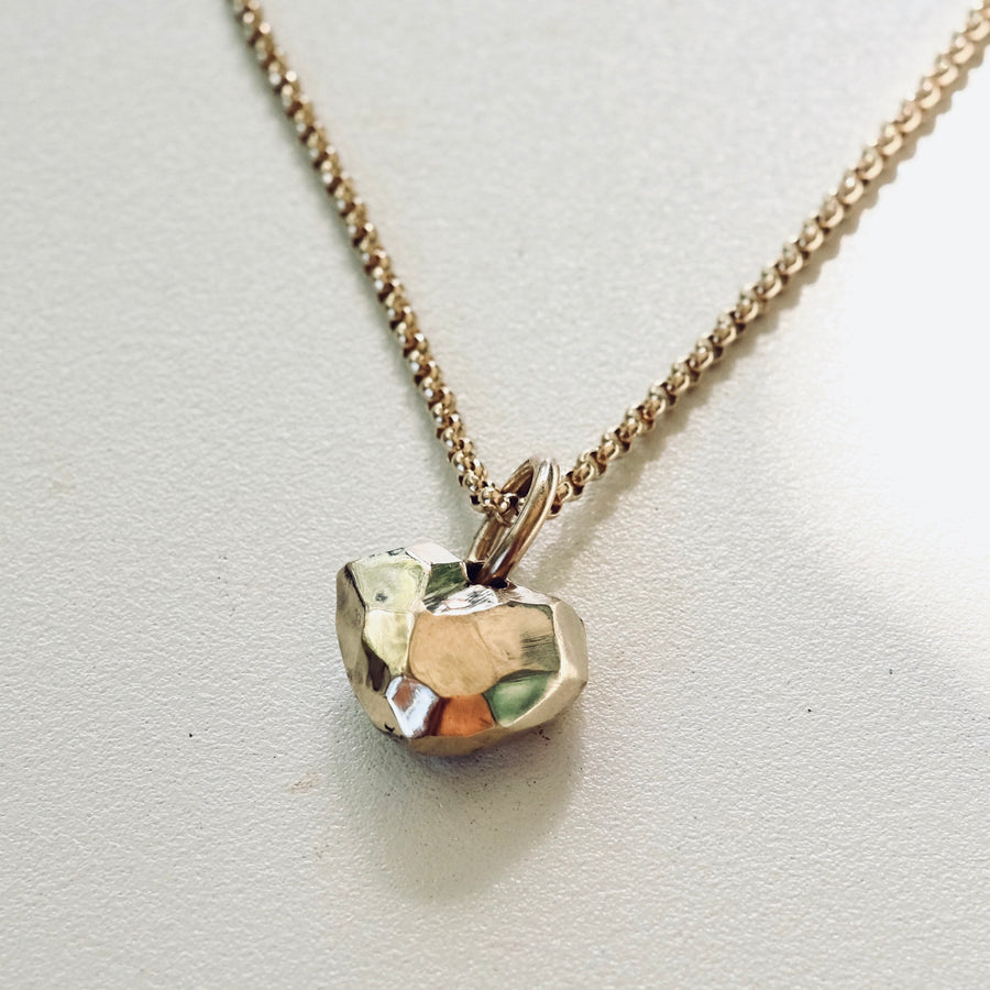 Gold Faceted Heart