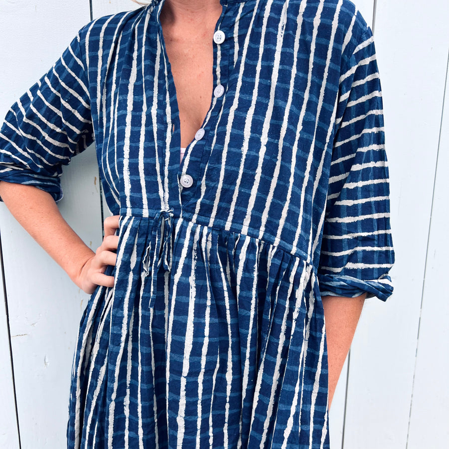 Dress - Navy Check