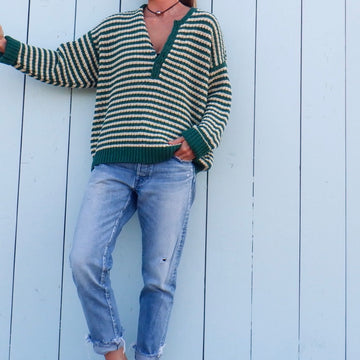 The Henley Pullover - Bright Moss