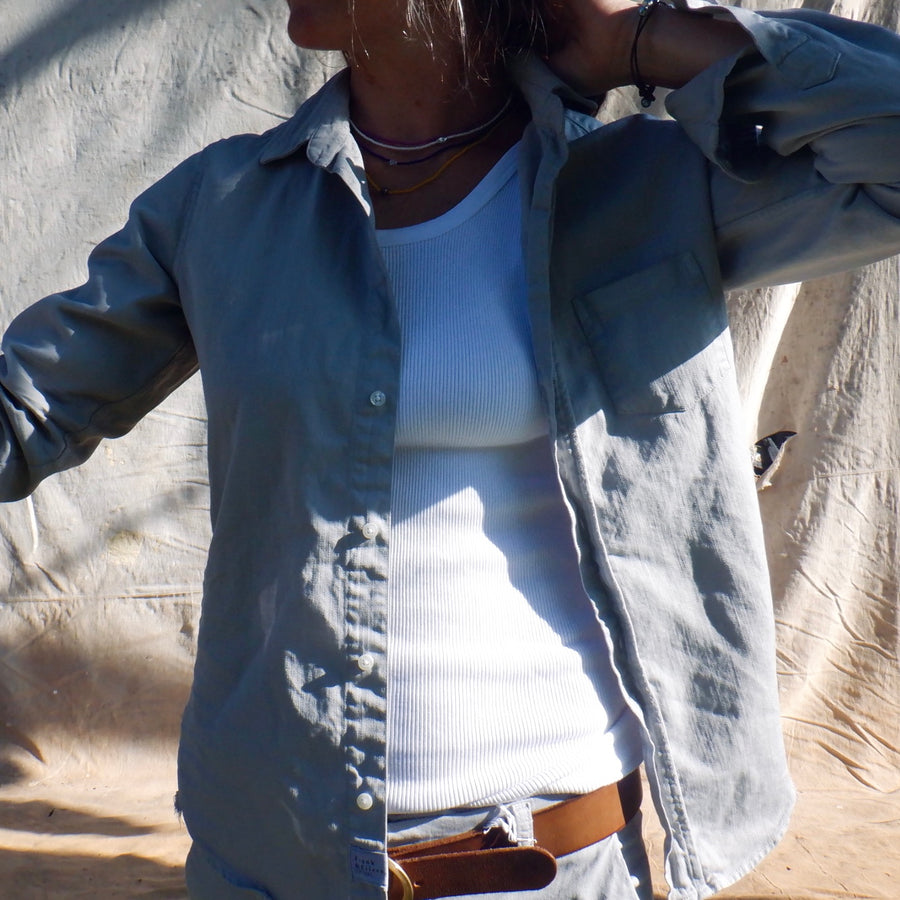 Barry Tattered Wash Shirt - Grey