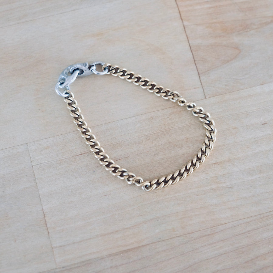 Curb Chain Bracelet. Gold + Silver