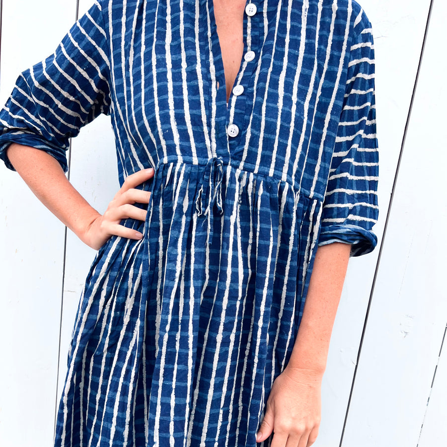 Dress - Navy Check