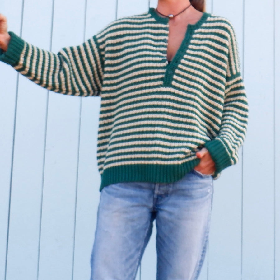 The Henley Pullover - Bright Moss