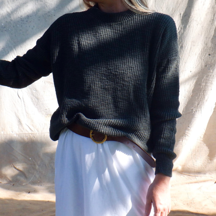 Pull On Sweater - Olive